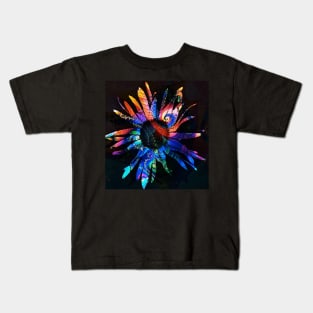 Abstract Rainbow Daisy Kids T-Shirt